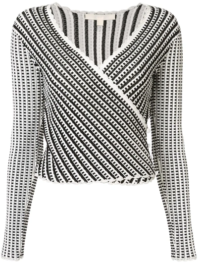 Simkhai Striped Stretch-knit Top In Black