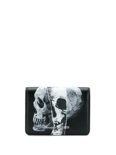Alexander Mcqueen Skull Print Cardholder In Black