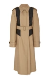 ALEXANDER WANG Leather-Paneled Cotton-Blend Trench Coat ,721130
