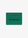 BALENCIAGA BALENCIAGA GREEN EVERYDAY LOGO LEATHER CARD HOLDER,490620DLQ4N14072236