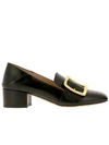 BALLY HIGH HEEL SHOES JANELLE SHOES IN SMOOTH LEATHER WITH MAXI METAL BUCKLE AND FOLDABLE HEEL,10978136