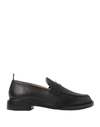 Thom Browne Black Slip-on Loafers With Loop Detail In Black