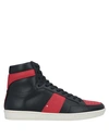 Saint Laurent Black & Red Court Classic Sl/10 High-top Sneakers In Black