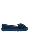 TOD'S TOD'S WOMAN LOAFERS BLUE SIZE 4.5 TEXTILE FIBERS,11739710FB 9