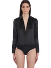 VERSACE PLUNGING SILK BODYSUIT,10978533