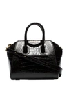 Givenchy Mini Antigona Croc-effect Tote Bag In Black