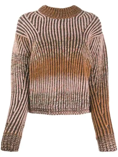 Acne Studios Rainbow Gradient Sweater - 棕色 In Bkf-brown/multi