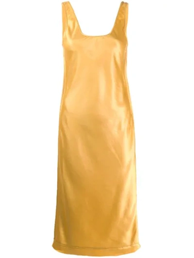 Acne Studios Satin Dress Yellow Gold In Bnj-yellow Gold