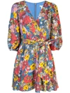 ALICE AND OLIVIA KERRI BISHOP BLOSSOM WRAP DRESS