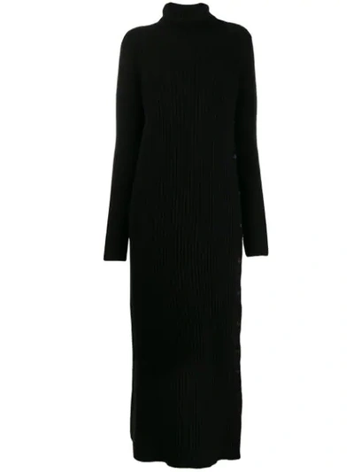 Marni Turtle Neck Knit Dress In Black