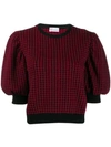 RED VALENTINO JACQUARD KNIT BELL SLEEVED TOP
