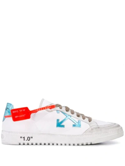Off-white 2.0 Distressed Pvc-trimmed Suede And Leathe In White