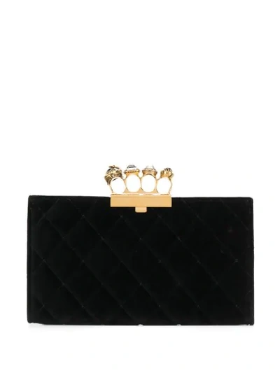 Alexander Mcqueen Jewelled Four-ring Pouch - 黑色 In Black