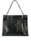 Saint Laurent Womens Black Niki Large Leather Shoulder Bag In Black