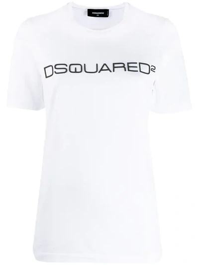 Dsquared2 Logo纯棉平纹针织t恤 In White