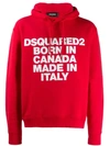 DSQUARED2 DSQUARED2 PRINTED HOODIE - 红色