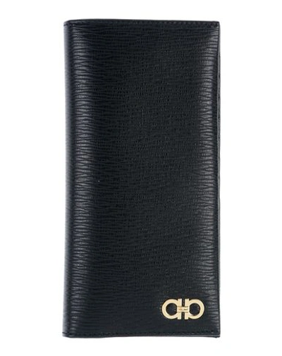 Ferragamo Checkbook Holder In Black