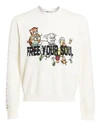MCQ BY ALEXANDER MCQUEEN Free Your Soul Embroidered Graphic Sweater