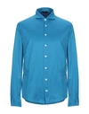 Barba Napoli Solid Color Shirt In Azure