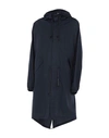 Jil Sander Overcoats In Dark Blue