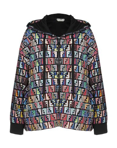 Fendi Hooded Sweatshirt In Black