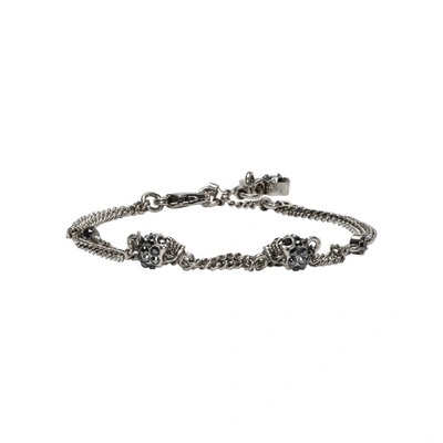 Alexander Mcqueen Gunmetal Multi Chain Bracelet In Metallic