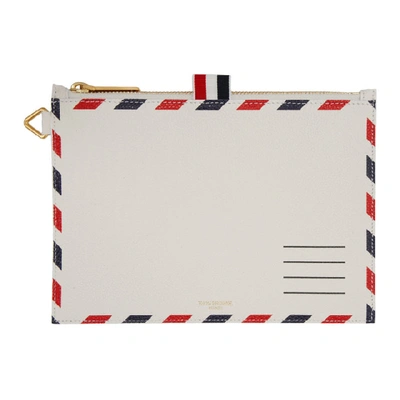 Thom Browne White Large Airmail Coin Purse In 100 White