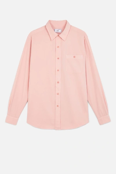 Ami Alexandre Mattiussi Buttoned Chest Pocket Shirt In Pink