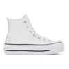 CONVERSE WHITE LEATHER CHUCK TAYLOR ALL-STAR LIFT SNEAKERS