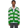 GUCCI GUCCI GREEN LYRE STRIPE CARDIGAN