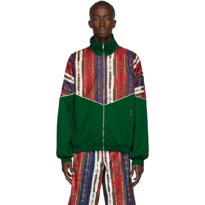 Gucci Green Men's Oversize Bi-material Jacket In 3134 Multi