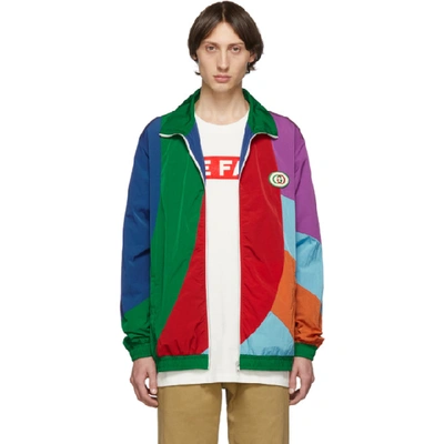 Gucci Men's Geometric Colorblocked Track Jacket In Green