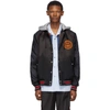 Gucci Acetate Bomber Jacket With Lyre Patch In Black