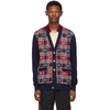 GUCCI GUCCI BLUE GG CHECK CARDIGAN