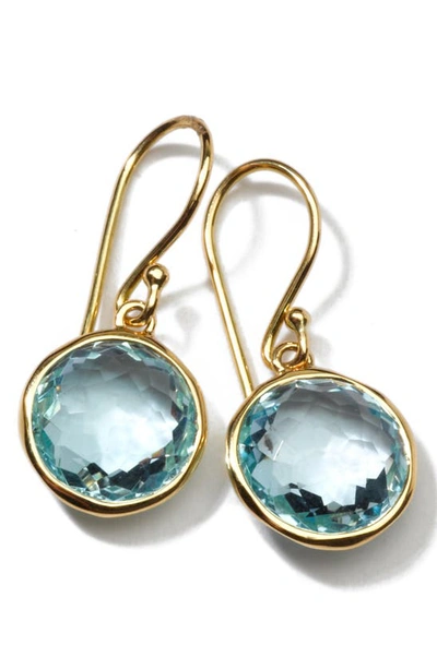 Ippolita 18k Gold Lollipop Earrings In Blue Topaz In Blue Gold