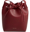 Mansur Gavriel Vegetable-tanned Leather Mini Bucket Bag In Bordo