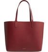 Mansur Gavriel Large Leather Tote Bag In Bordo