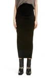 RICK OWENS SLIT BACK TUBE MIDI SKIRT,RP19F5674KST