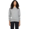 THOM BROWNE GREY CLASSIC LOOPBACK CREWNECK SWEATSHIRT