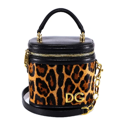 Dolce & Gabbana Round Leopard Print Bucket Bag In Multi