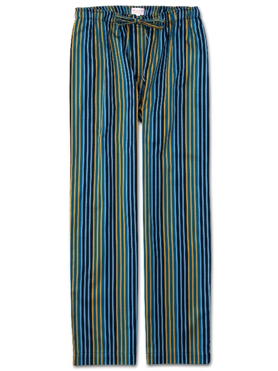 Derek Rose Stripe Lounge Trousers In Blue