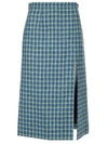 BALENCIAGA BALENCIAGA CHECK HIGH SLIT SKIRT