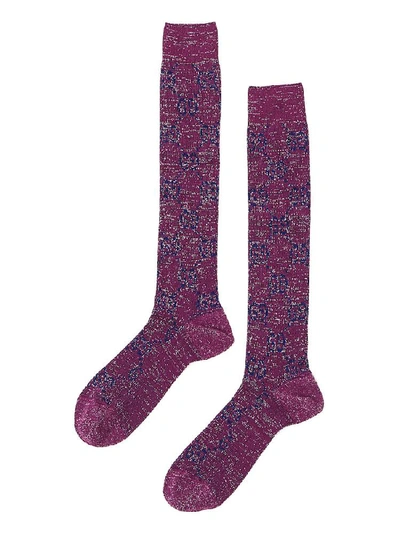 Gucci Gg Signature Socks In Purple