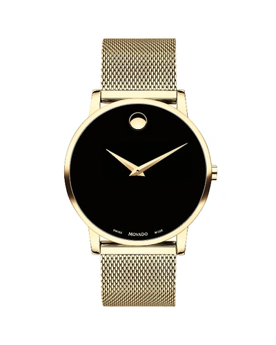 Movado Museum Yellow Gold Pvd-finished Stainless Steel Bracelet Watch