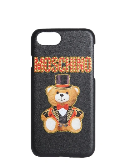 Moschino Black Bear Logo Leather Iphone 8 Case