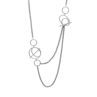 Wanderlust + Co Helix Silver Layered Necklace