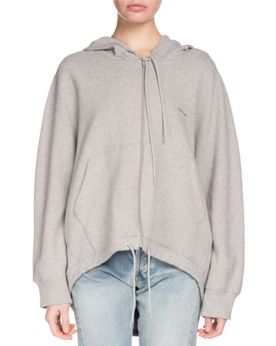 Balenciaga Cocoon Hooded Light Jersey Sweatshirt In Grey