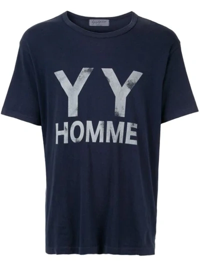 Pre-owned Yohji Yamamoto Yy Home印花t恤 In Blue