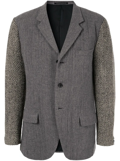 Pre-owned Yohji Yamamoto Heavy Knit Arm Blazer In Grey