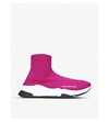 Balenciaga Speed Stretch-knit High-top Sneakers In Pink